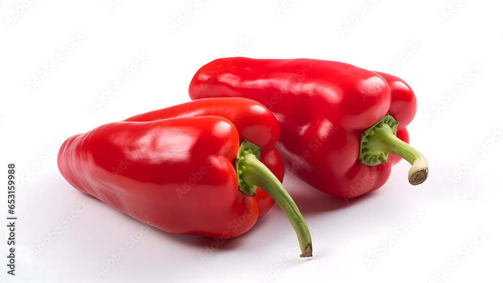 Red fresh pepper on white background Red fresh pepper on white background