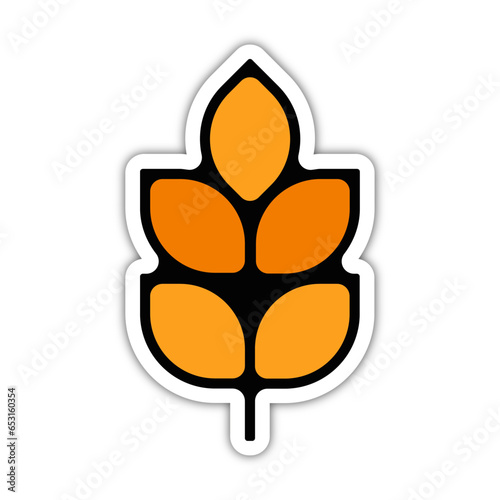 picto logo icones et symbole ecologie agriculture grain epis mais ble couleur epais orange relief