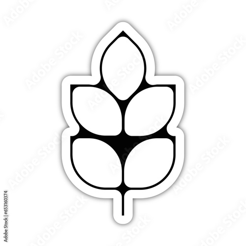picto logo icones et symbole ecologie agriculture grain epis mais ble relief fin