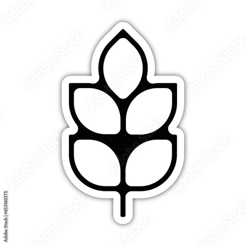 picto logo icones et symbole ecologie agriculture grain epis mais ble relief epais