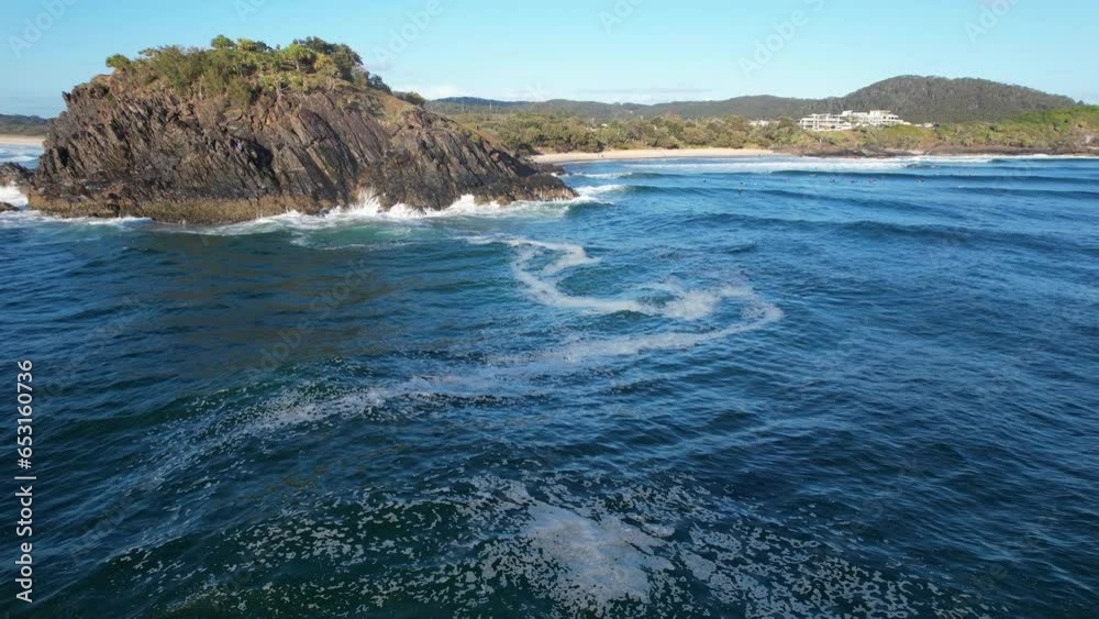 Seascape At Norries Head In New South Wales, Australia - aerial shot Seascape At Norries Head In New South Wales, Australia - aerial shot
