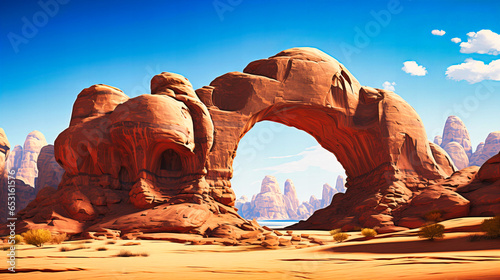 Majestic rock arches carved by erosion,
