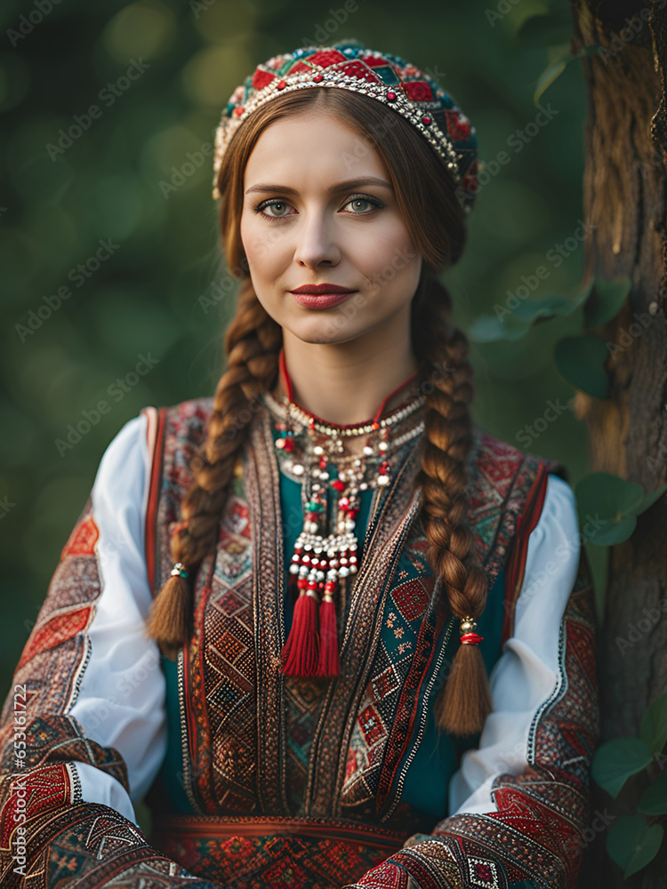 Outdoor portrait of a beautiful young slavic woman.
