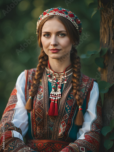 Outdoor portrait of a beautiful young slavic woman.