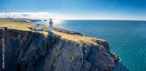 Aerial view of the lighthouse on the island of Arranmore in County Donegal, Ireland