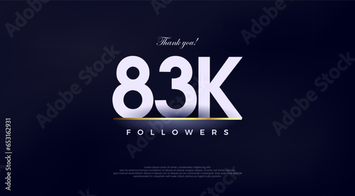 Simple and fancy design greeting to 83k followers,