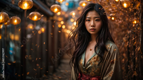 Portrait of an asian girl in dress
