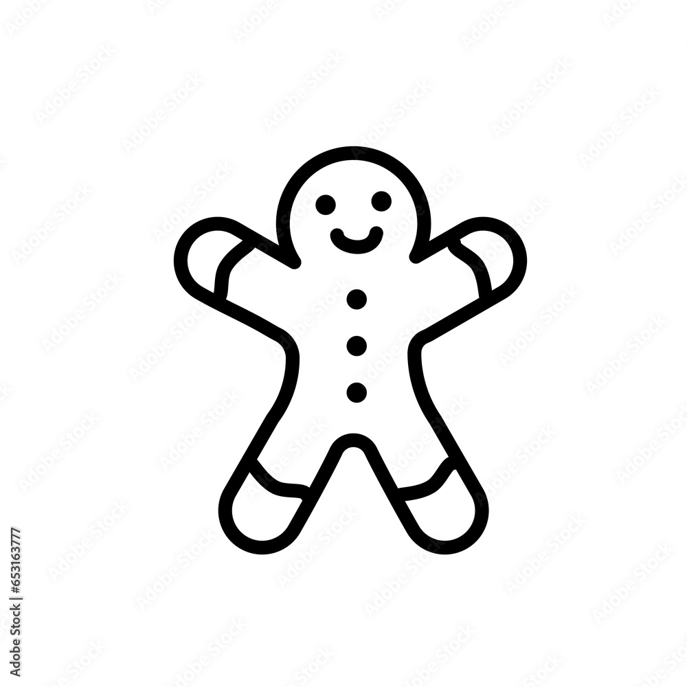 Vector illustration of ginger man. Minimal icon in line style for christmas, new year celebration, festive cooking and decorations. Simple design for winter ornaments. Vector illustration of ginger man. Minimal icon in line style for christmas, new year celebration, festive cooking and decorations. Simple design for winter ornaments.
