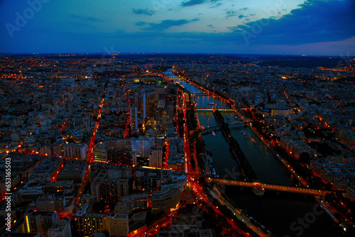 view of the city at night © worm_ flag