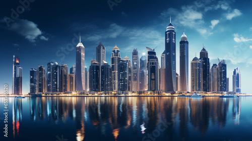 Panorama of Dubai marina