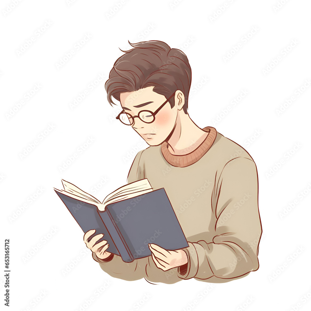 A student reads a book. Education. A student reads a book. Education.