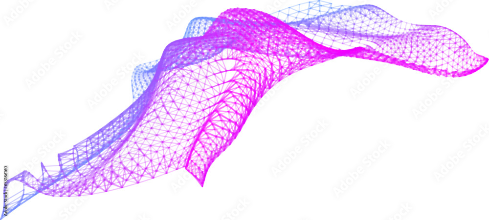 Network lines. Net wave information flow. Scientific paradigm solutions ...