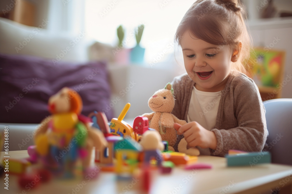 A child psychologist using toys and art therapy to connect with a young patient in a nurturing and child-friendly environment. Generative Ai A child psychologist using toys and art therapy to connect with a young patient in a nurturing and child-friendly environment. Generative Ai