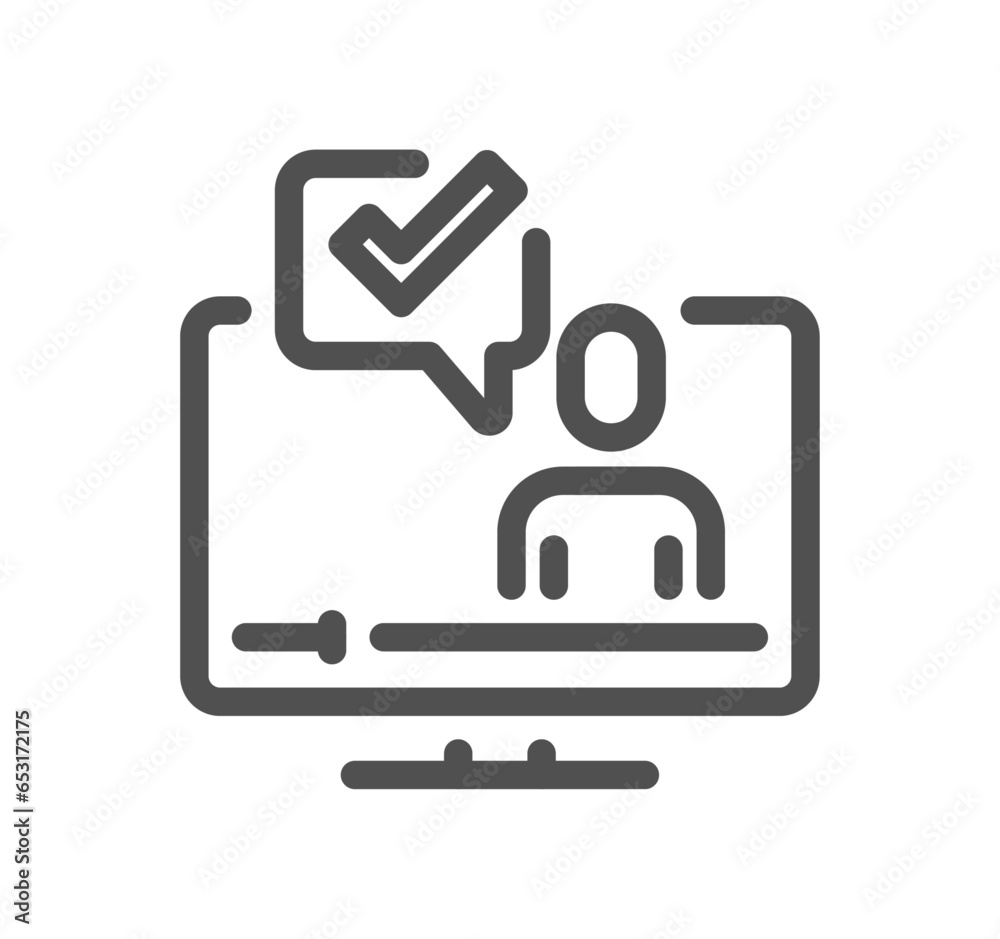 Online education related icon outline and linear vector. Online education related icon outline and linear vector.