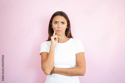 Woman in Doubt Confused Puzzled Troubled Copy Space