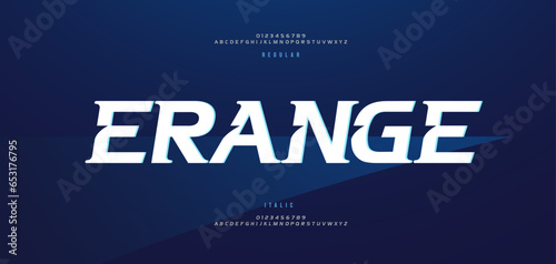 Sport Modern logo Italic Alphabet Font. Typography urban style fonts for technology, digital, movie logos. vector illustration
