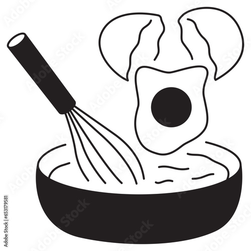 egg mixture icon illustration