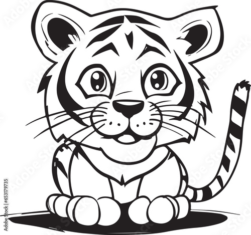 coloring page or book with cute animal