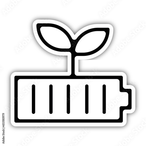 picto logo icones et symbole ecologie agriculture batterie chargeur epais relief