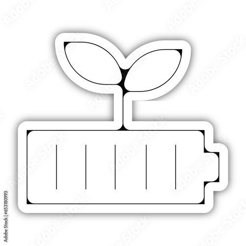 picto logo icones et symbole ecologie agriculture batterie chargeur fin relief