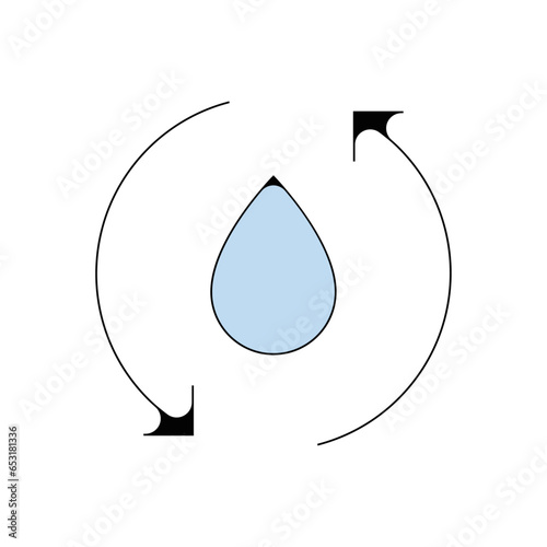 picto logo icones et symbole ecologie recyclage renouvlable eau fin bleu