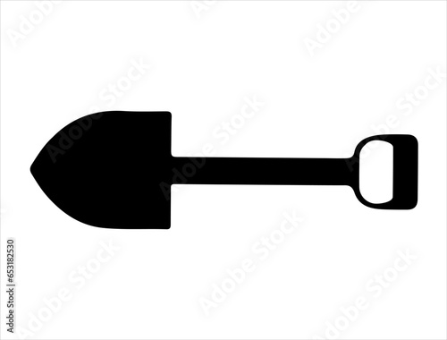 Shovel silhouette vector art white background