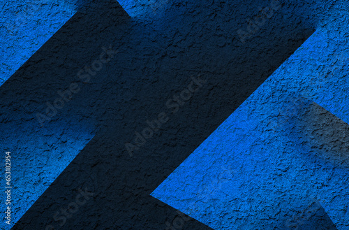 Blue abstract background with geometric shapes. Texture of a blue stone wall.