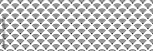 horizontal black wifi signal design for pattern and background.