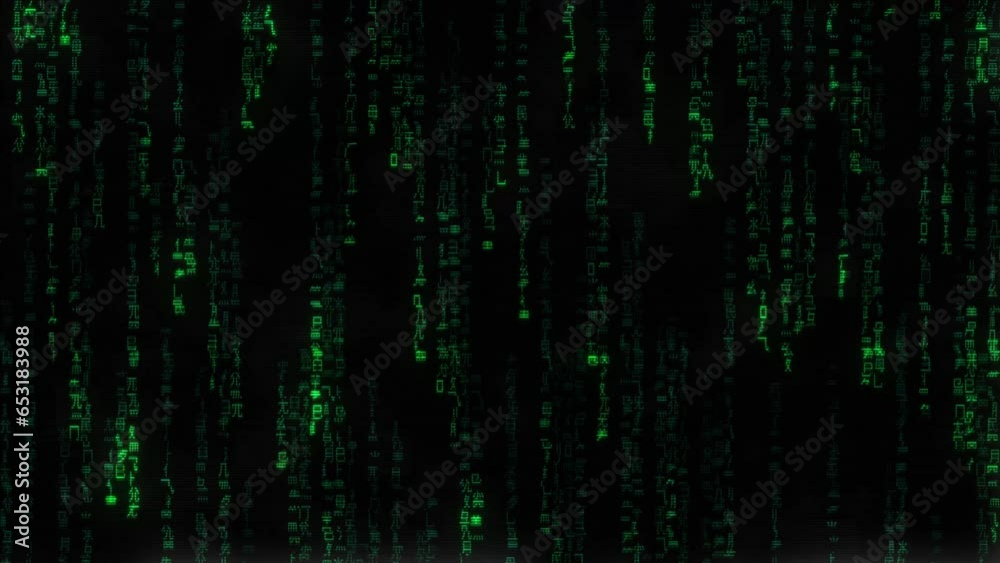 Matrix background. Programming, Coding, Hacker concept. Cyberspace with green digital falling lines, abstract background, Crypto space. Chinese text Matrix background. Programming, Coding, Hacker concept. Cyberspace with green digital falling lines, abstract background, Crypto space. Chinese text