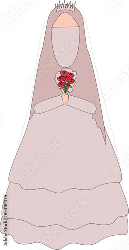 Faceless Muslim Bride 