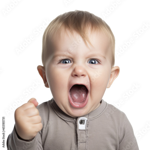 Cute baby giving funny facial expressions and gesture with transparent background