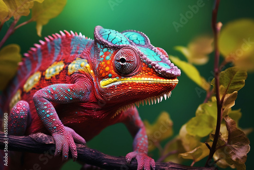 cute chameleon animal in the forest © Salawati