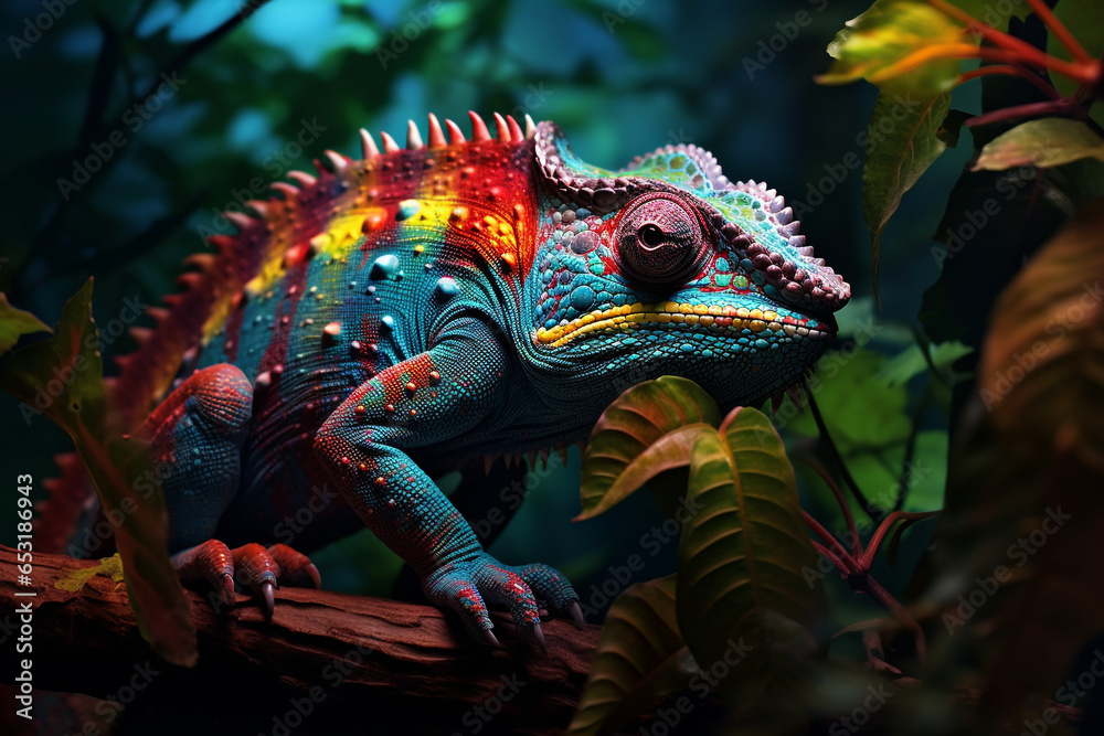 cute chameleon animal in the forest cute chameleon animal in the forest