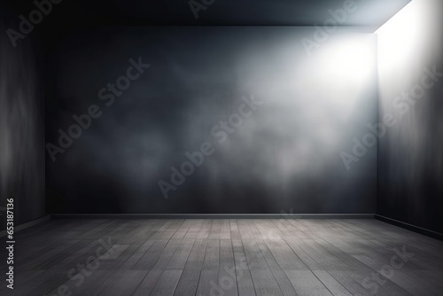 An empty room with a bright overhead light © Marius
