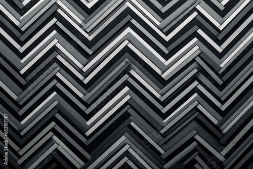 A black and white chevron pattern on a black background