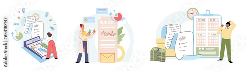People analysis budget. Calculate financial plan of save income and expense management. Plan, review, approve, allocate, analyze and optimize budgets. Finance accounting and calculation of financial