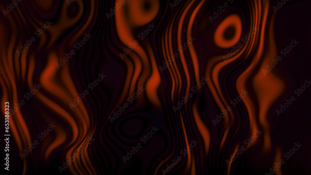 Hypnotic animation with linear pattern. Motion. Beautiful shimmering pattern with wavy lines and hypnotic effect. Pulsating hypnotic pattern with wavy lines and circles on black background