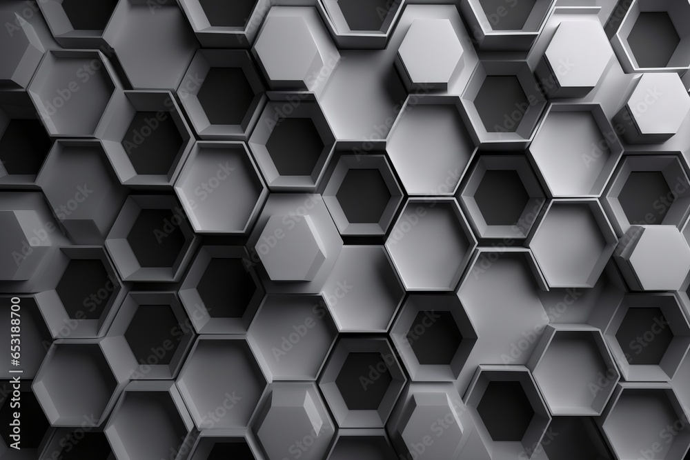 A geometric pattern of hexagons on a wall A geometric pattern of hexagons on a wall