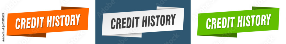 credit history banner. credit history ribbon label sign set