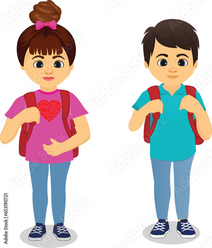 children with a bag