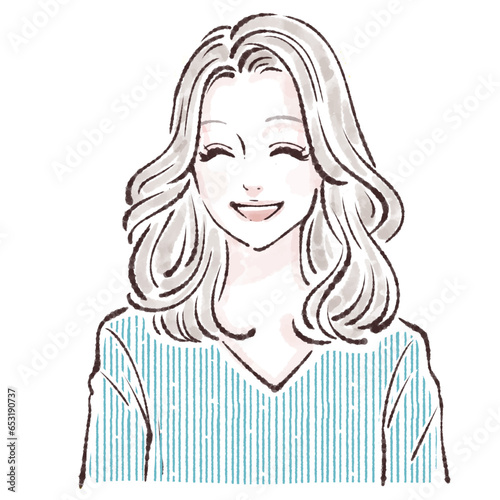 説明をする女性・女の子のイラスト素材