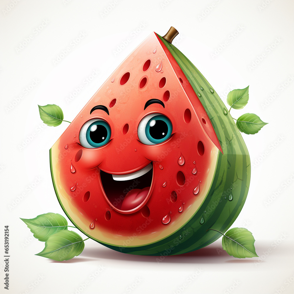 Cute kawaii watermelon By Generated AI Cute kawaii watermelon By Generated AI