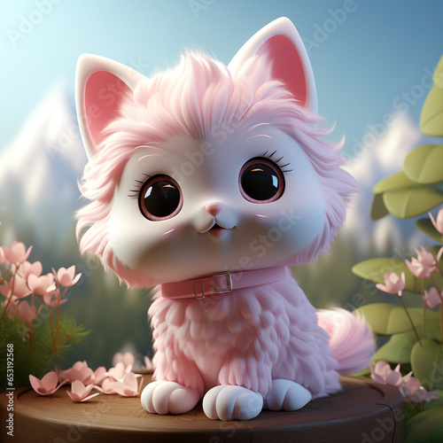 Cute kawaii kitten By Generated AI