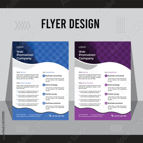 Creative modern minimal corporate business flyer template design.