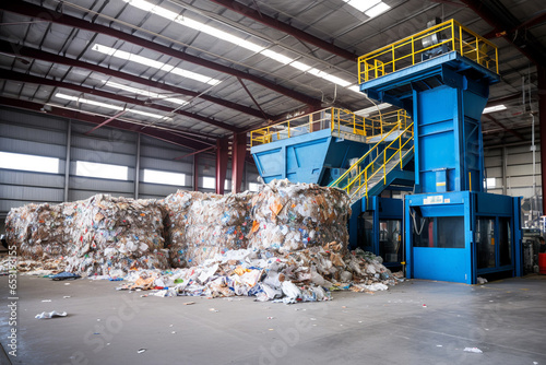 A recycling center with state-of-the-art technology, promoting waste reduction and resource conservation
