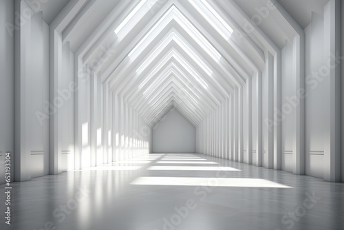 Empty room and copy space. Loft interior design. Generative AI