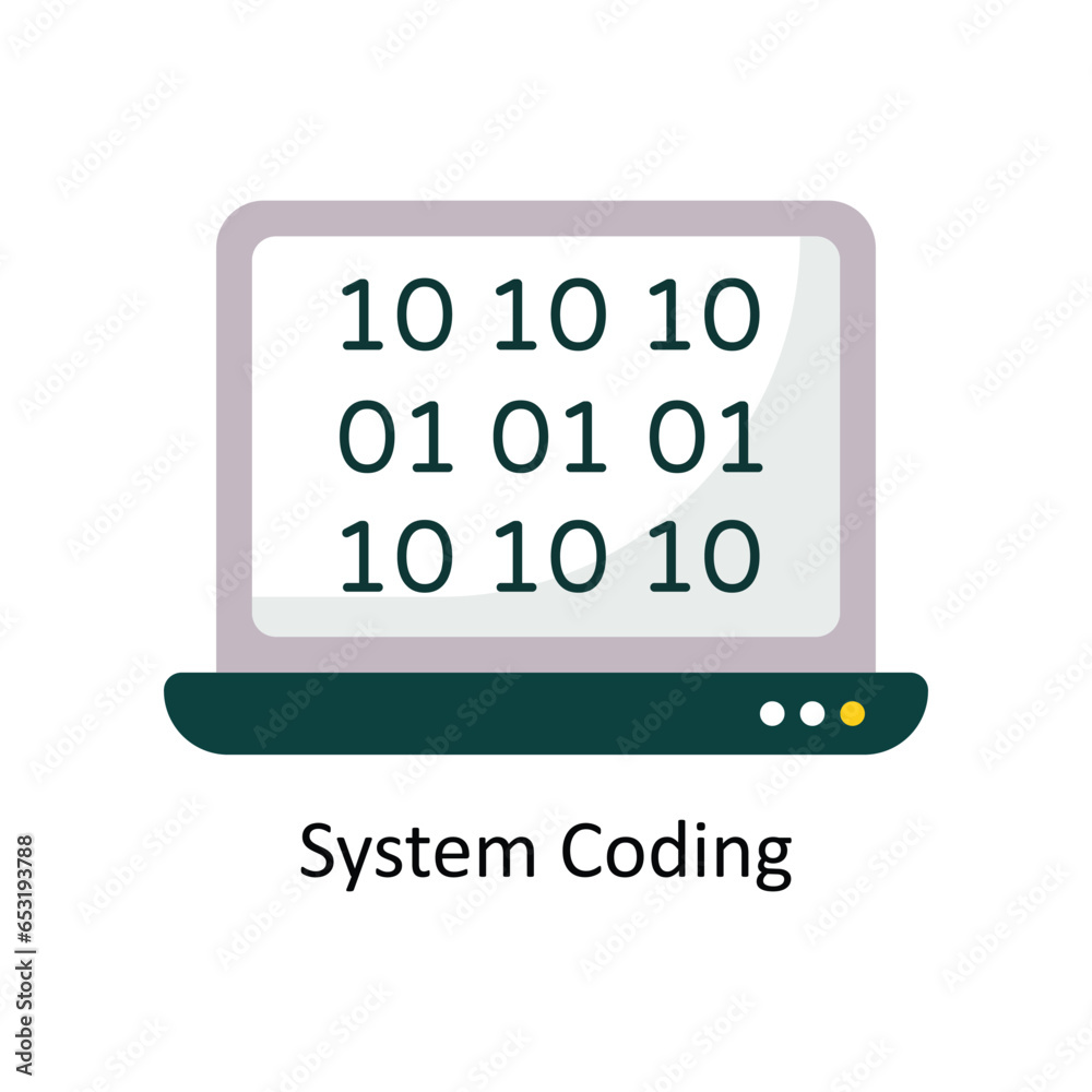 Obraz premium System Coding vector Flat Icon Design illustration. Symbol on White background EPS 10 File 