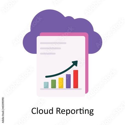 Cloud Reporting vector Flat Icon Design illustration. Symbol on White background EPS 10 File 