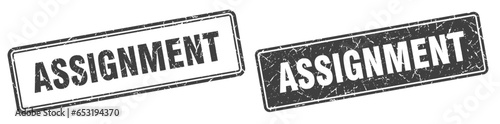 assignment stamp set. assignment square grunge sign