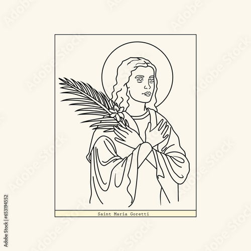 free vector saint maria goroti outline design.